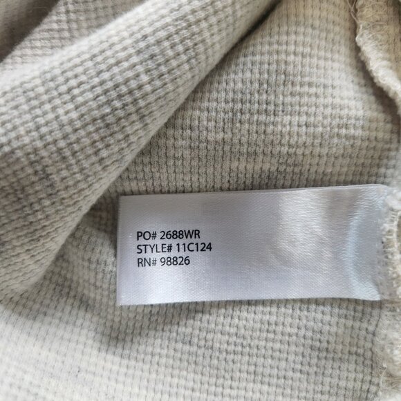 US Polo Assn. Waffle Knit Thermal Shirt Long Sleeve Sleep Shirt Ivory Mens XL - Picture 7 of 10